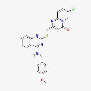 7-chloro-2-[({4-[(4-methoxybenzyl)amino]quinazolin-2-yl}thio)methyl]-4H-pyrido[1,2-a]pyrimidin-4-one
