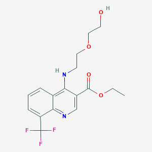 molecular formula C17H19F3N2O4 B253711 Ethyl 4-[2-(2-hydroxyethoxy)ethylamino]-8-(trifluoromethyl)quinoline-3-carboxylate 
