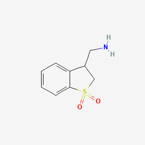 molecular formula C9H11NO2S B2537112 3-(Aminomethyl)-2,3-dihydro-1lambda6-benzothiophene-1,1-dione CAS No. 1156307-17-3