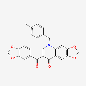 molecular formula C26H19NO6 B2537115 7-(2H-1,3-benzodioxole-5-carbonyl)-5-[(4-methylphenyl)methyl]-2H,5H,8H-[1,3]dioxolo[4,5-g]quinolin-8-one CAS No. 902507-33-9