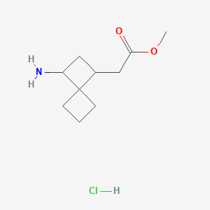 molecular formula C10H18ClNO2 B2537128 Methyl 2-(3-aminospiro[3.3]heptan-1-yl)acetate;hydrochloride CAS No. 2411315-23-4