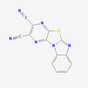 molecular formula C13H4N6S B253714 Pyrazino[2',3':4,5][1,3]thiazolo[3,2-a]benzimidazole-2,3-dicarbonitrile 