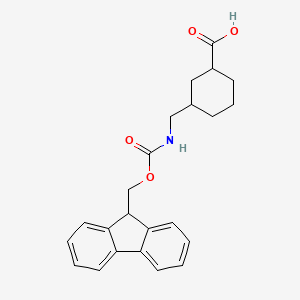 molecular formula C23H25NO4 B2537143 3-[(9H-fluoren-9-ylmethoxycarbonylamino)methyl]cyclohexane-1-carboxylic acid CAS No. 2138238-33-0