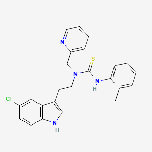 molecular formula C25H25ClN4S B2537154 1-[2-(5-氯-2-甲基-1H-吲哚-3-基)乙基]-3-(2-甲苯基)-1-(吡啶-2-基甲基)硫脲 CAS No. 851970-91-7
