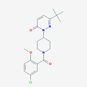 molecular formula C21H26ClN3O3 B2537156 6-Tert-butyl-2-[1-(5-chloro-2-methoxybenzoyl)piperidin-4-yl]pyridazin-3-one CAS No. 2320216-68-8
