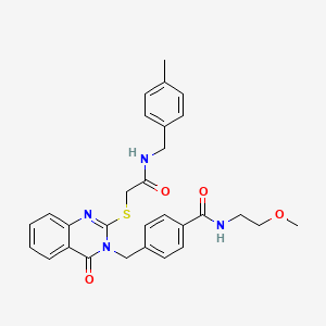 N-(2-methoxyethyl)-4-((2-((2-((4-methylbenzyl)amino)-2-oxoethyl)thio)-4-oxoquinazolin-3(4H)-yl)methyl)benzamide