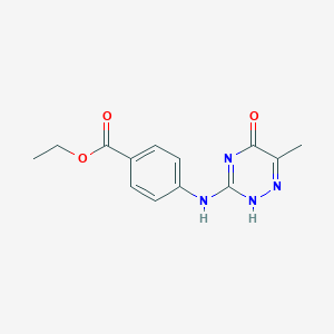 molecular formula C13H14N4O3 B253716 ethyl 4-[(6-methyl-5-oxo-2H-1,2,4-triazin-3-yl)amino]benzoate 