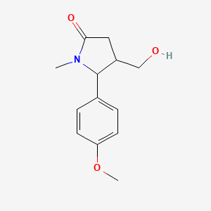 molecular formula C13H17NO3 B2537161 4-(Hydroxymethyl)-5-(4-methoxyphenyl)-1-methylpyrrolidin-2-one CAS No. 1315366-88-1