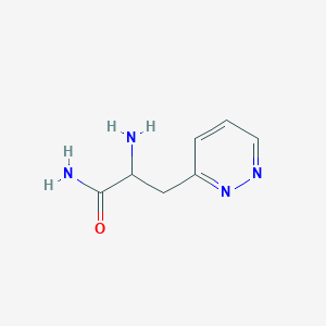 molecular formula C7H10N4O B2537168 2-Amino-3-pyridazin-3-ylpropanamide CAS No. 2171461-92-8