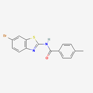 molecular formula C15H11BrN2OS B2537170 N-(6-bromo-1,3-benzothiazol-2-yl)-4-methylbenzamide CAS No. 476276-68-3