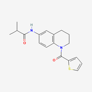 molecular formula C18H20N2O2S B2537178 N-(1-(thiophene-2-carbonyl)-1,2,3,4-tetrahydroquinolin-6-yl)isobutyramide CAS No. 899964-27-3