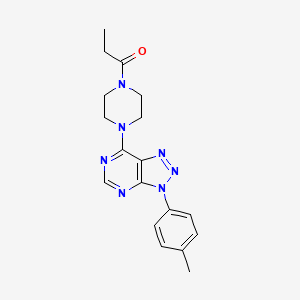 molecular formula C18H21N7O B2537185 1-(4-(3-(p-tolyl)-3H-[1,2,3]triazolo[4,5-d]pyrimidin-7-yl)piperazin-1-yl)propan-1-one CAS No. 920262-96-0