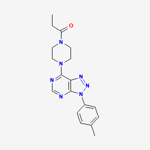 molecular formula C18H21N7O B2537185 1-(4-(3-(对甲苯基)-3H-[1,2,3]三唑并[4,5-d]嘧啶-7-基)哌嗪-1-基)丙烷-1-酮 CAS No. 920262-96-0