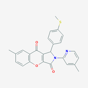 molecular formula C25H20N2O3S B253719 7-Methyl-2-(4-methyl-2-pyridinyl)-1-[4-(methylsulfanyl)phenyl]-1,2-dihydrochromeno[2,3-c]pyrrole-3,9-dione 