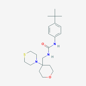 molecular formula C21H33N3O2S B2537195 1-(4-Tert-butylphenyl)-3-[(4-thiomorpholin-4-yloxan-4-yl)methyl]urea CAS No. 2415554-40-2