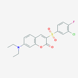 3-[(3-chloro-4-fluorophenyl)sulfonyl]-7-(diethylamino)-2H-chromen-2-one