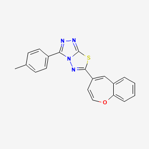 molecular formula C20H14N4OS B2537205 6-(Benzo[b]oxepin-4-yl)-3-(p-tolyl)-[1,2,4]triazolo[3,4-b][1,3,4]thiadiazole CAS No. 924821-36-3