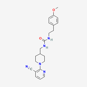 molecular formula C22H27N5O2 B2537206 1-((1-(3-Cyanopyridin-2-yl)piperidin-4-yl)methyl)-3-(4-methoxyphenethyl)urea CAS No. 1797172-37-2
