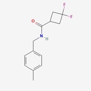 molecular formula C13H15F2NO B2537218 3,3-Difluoro-N-[(4-methylphenyl)methyl]cyclobutane-1-carboxamide CAS No. 2327054-11-3