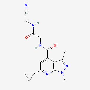 molecular formula C16H18N6O2 B2537220 N-[2-(Cyanomethylamino)-2-oxoethyl]-6-cyclopropyl-1,3-dimethylpyrazolo[3,4-b]pyridine-4-carboxamide CAS No. 2418661-69-3