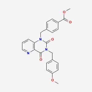 molecular formula C24H21N3O5 B2537221 methyl 4-((3-(4-methoxybenzyl)-2,4-dioxo-3,4-dihydropyrido[3,2-d]pyrimidin-1(2H)-yl)methyl)benzoate CAS No. 923217-21-4
