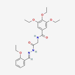 molecular formula C24H31N3O6 B2537228 (E)-3,4,5-triethoxy-N-(2-(2-(2-ethoxybenzylidene)hydrazinyl)-2-oxoethyl)benzamide CAS No. 391883-37-7