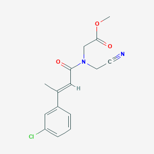 molecular formula C15H15ClN2O3 B2537229 Methyl 2-[[(E)-3-(3-chlorophenyl)but-2-enoyl]-(cyanomethyl)amino]acetate CAS No. 1436374-49-0