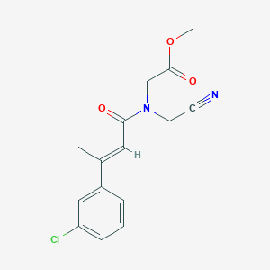 molecular formula C15H15ClN2O3 B2537229 2-[[(E)-3-(3-氯苯基)丁-2-烯酰]-(氰基甲基)氨基]乙酸甲酯 CAS No. 1436374-49-0