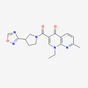 1-ethyl-7-methyl-3-[3-(1,2,4-oxadiazol-3-yl)pyrrolidine-1-carbonyl]-1,4-dihydro-1,8-naphthyridin-4-one