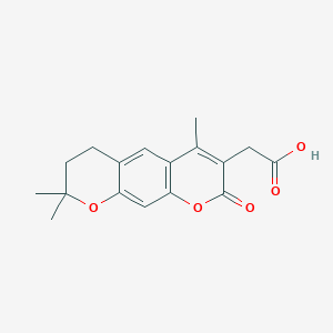 molecular formula C17H18O5 B2537236 2-(2,2,6-Trimethyl-8-oxo-3,4-dihydropyrano[3,2-g]chromen-7-yl)acetic acid CAS No. 859134-97-7