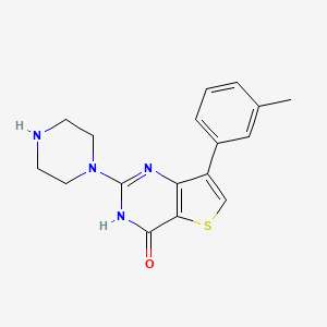 molecular formula C17H18N4OS B2537239 7-(3-甲基苯基)-2-哌嗪-1-基噻吩并[3,2-d]嘧啶-4(3H)-酮 CAS No. 1708079-68-8