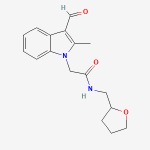 molecular formula C17H20N2O3 B2537241 2-(3-甲酰-2-甲基吲哚-1-基)-N-(四氢呋喃-2-基甲基)-乙酰胺 CAS No. 626205-28-5