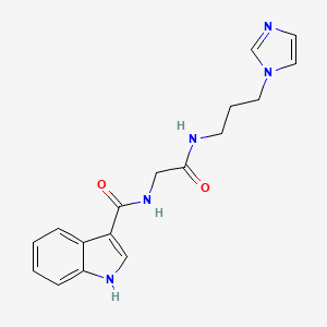 molecular formula C17H19N5O2 B2537242 N-(2-((3-(1H-imidazol-1-yl)propyl)amino)-2-oxoethyl)-1H-indole-3-carboxamide CAS No. 1226443-40-8