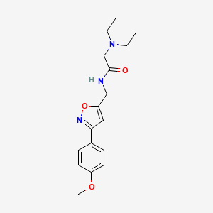 molecular formula C17H23N3O3 B2537248 2-(diethylamino)-N-{[3-(4-methoxyphenyl)-5-isoxazolyl]methyl}acetamide CAS No. 478049-40-0
