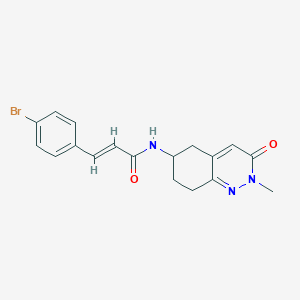 molecular formula C18H18BrN3O2 B2537261 (E)-3-(4-溴苯基)-N-(2-甲基-3-氧代-2,3,5,6,7,8-六氢环辛啉-6-基)丙烯酰胺 CAS No. 2035007-35-1