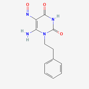 molecular formula C12H12N4O3 B2537270 6-amino-5-nitroso-1-phenethylpyrimidine-2,4(1H,3H)-dione CAS No. 1055299-81-4