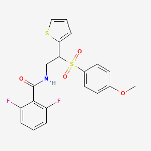 molecular formula C20H17F2NO4S2 B2537272 2,6-difluoro-N-[2-[(4-methoxyphenyl)sulfonyl]-2-(2-thienyl)ethyl]benzamide CAS No. 946348-21-6