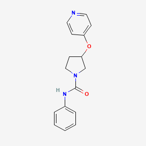 molecular formula C16H17N3O2 B2537274 N-苯基-3-(吡啶-4-氧基)吡咯烷-1-甲酰胺 CAS No. 2034575-24-9