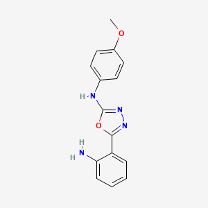 molecular formula C15H14N4O2 B2537275 (3-(2-氨基苯基)(2,4,5-恶二唑基))(4-甲氧基苯基)胺 CAS No. 1119392-43-6