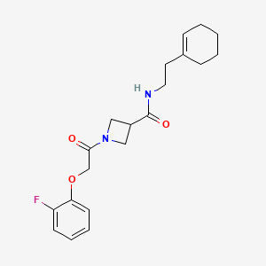 molecular formula C20H25FN2O3 B2537279 N-(2-(cyclohex-1-en-1-yl)ethyl)-1-(2-(2-fluorophenoxy)acetyl)azetidine-3-carboxamide CAS No. 1351610-12-2