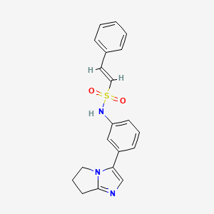 molecular formula C20H19N3O2S B2537288 (E)-N-(3-(6,7-dihydro-5H-pyrrolo[1,2-a]imidazol-3-yl)phenyl)-2-phenylethenesulfonamide CAS No. 1396892-85-5