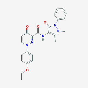 molecular formula C24H23N5O4 B253729 N-(1,5-dimethyl-3-oxo-2-phenyl-2,3-dihydro-1H-pyrazol-4-yl)-1-(4-ethoxyphenyl)-4-oxo-1,4-dihydropyridazine-3-carboxamide 