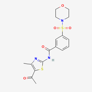 molecular formula C17H19N3O5S2 B2537291 N-(5-乙酰基-4-甲基噻唑-2-基)-3-(吗啉磺酰基)苯甲酰胺 CAS No. 873809-40-6