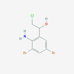 molecular formula C8H8Br2ClNO B2537294 1-(2-Amino-3,5-dibromophenyl)-2-chloro-1-ethanol CAS No. 866154-68-9