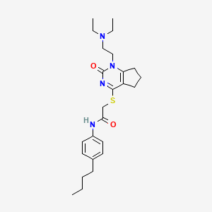 N-(4-butylphenyl)-2-((1-(2-(diethylamino)ethyl)-2-oxo-2,5,6,7-tetrahydro-1H-cyclopenta[d]pyrimidin-4-yl)thio)acetamide