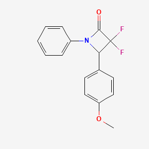 molecular formula C16H13F2NO2 B2537298 3,3-Difluoro-4-(4-methoxyphenyl)-1-phenylazetidin-2-one CAS No. 342779-66-2