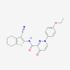 molecular formula C22H20N4O3S B253730 N-(3-cyano-4,5,6,7-tetrahydro-1-benzothiophen-2-yl)-1-(4-ethoxyphenyl)-4-oxo-1,4-dihydropyridazine-3-carboxamide 