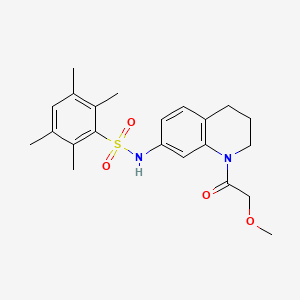 molecular formula C22H28N2O4S B2537300 N-(1-(2-methoxyacetyl)-1,2,3,4-tetrahydroquinolin-7-yl)-2,3,5,6-tetramethylbenzenesulfonamide CAS No. 1172741-70-6