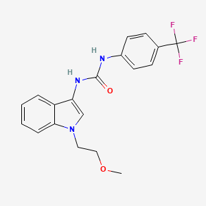 molecular formula C19H18F3N3O2 B2537303 1-(1-(2-methoxyethyl)-1H-indol-3-yl)-3-(4-(trifluoromethyl)phenyl)urea CAS No. 922874-75-7
