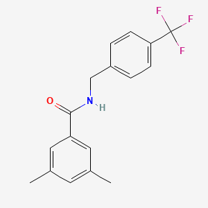 molecular formula C17H16F3NO B2537306 3,5-二甲基-N-[4-(三氟甲基)苄基]苯甲酰胺 CAS No. 400083-27-4